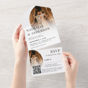 Casamento Único de Foto do Código QR 2 Elegante Mo