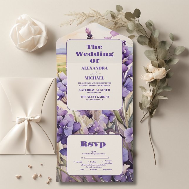 Casamento único de lavanda floral (Criador carregado)