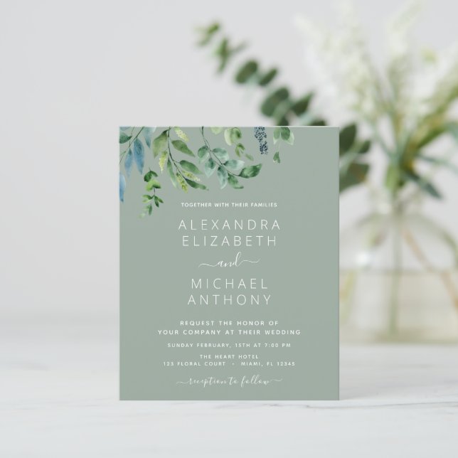 Casamento Verde-Botânico Emerald Verde (Em pé/Frente)