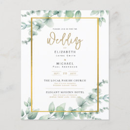 Casamento Verde Convite Eucalyptus Branco Dourado