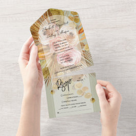 Casamento Verde da Arca Floral Tropical Boho Sage