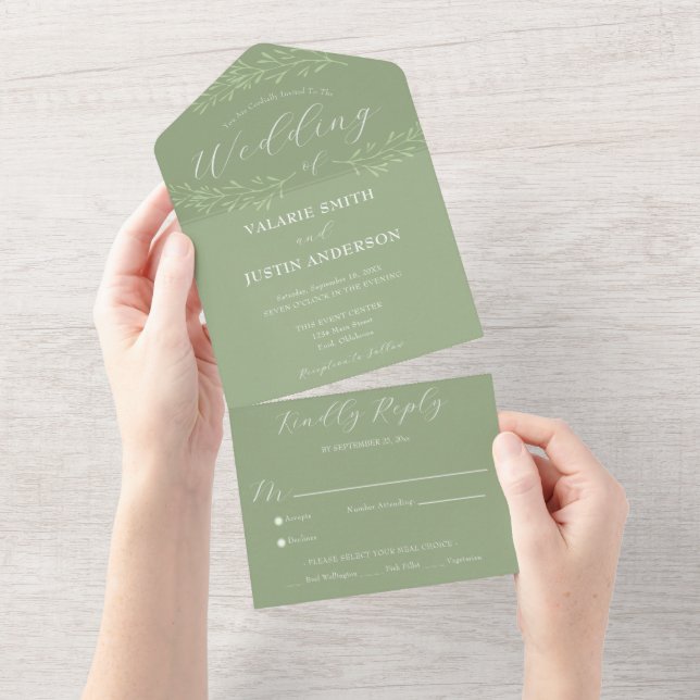 Casamento Verde de Branch Mínimo (Aba destacável)