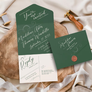 Casamento Verde de Moisés Escuro Elegante