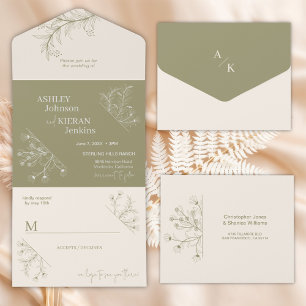 Casamento verde de musgo elegante