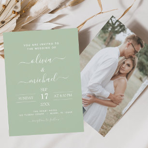 Casamento Verde de Sábado Orçamental com Convite