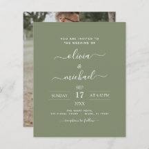 Casamento Verde de Sábado Orçamental com Convite F