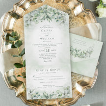 Casamento Verde de Watercolor Eucalyptus Greenery 