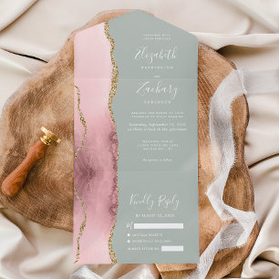 Casamento Verde, Dourado, Cor-de-Rosa, Pálida Sage
