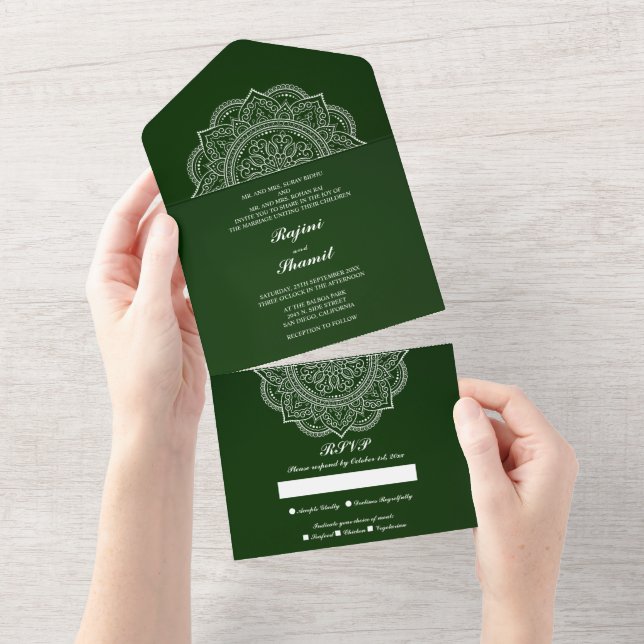 Casamento Verde Indígena Elegante (não é necessári (Aba destacável)