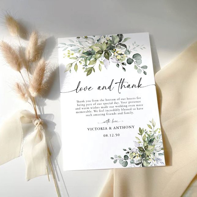 Casamento Verde Obrigado Cartões (Criador carregado)