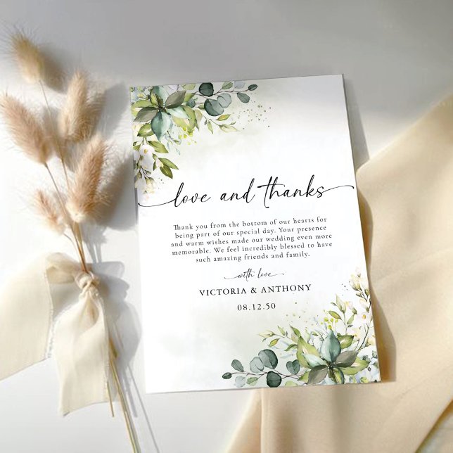 Casamento Verde Obrigado Cartões (Criador carregado)
