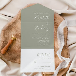 Casamento Verde Oliva com Roteiro Moderno Minimali