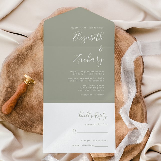 Casamento Verde Oliva com Roteiro Moderno Minimali (Criador carregado)