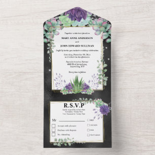 Casamento verde roxo de cacto eucalipto verde