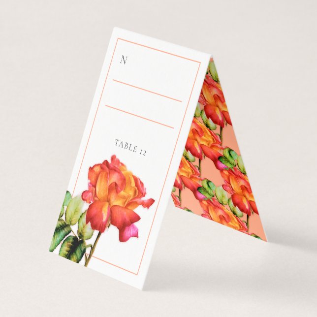 Casamento vermelho-alaranjado com rosa de chá híbr (Frente)