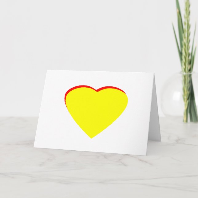 Casamento Vermelho Amarelo do Coração Convite ao M (Frente)