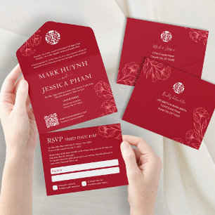 Casamento Vermelho Bilingue Vietnamita Inglês Tudo