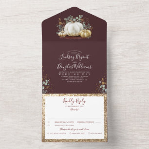 Casamento Vermelho Dourado de Pumpkins Eucalyptus