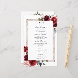 Casamento Vermelho Floral Elegante Russo Branco