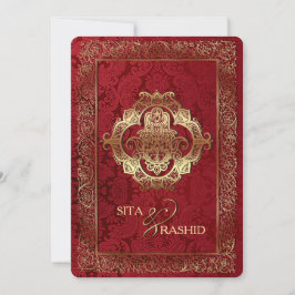 Casamento Vermelho Indiano - Cartão de Convite