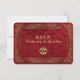 Casamento Vermelho Indiano - Cartão de Resposta