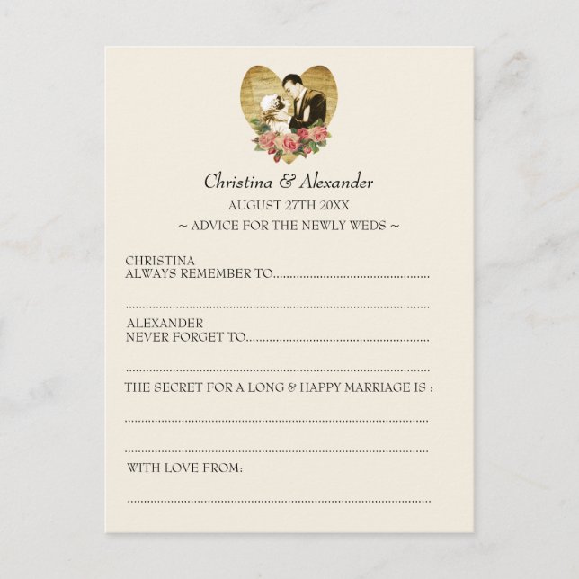 Casamento vintage Anúncios de placas de link Tema  (Frente)