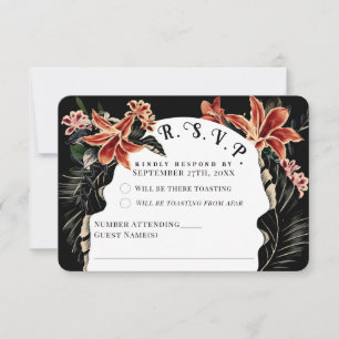 Casamento vintage Botânico de Placa RSVP de Moody 