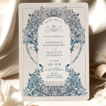 Casamento vintage Convite Dusty Blue W Morris<br><div class="desc">Convites de Casamento vintage Art Nouveau de William Morris num design floral, romântico e caprichoso. Os florescimentos vitorianos complementam os tipos clássicos de arte deco fonts. Introduza as suas informações personalizadas e está concluído. Se você quiser alterar a design, clique no botão azul "Personalizar". Muito obrigado por considerar a minha...</div>
