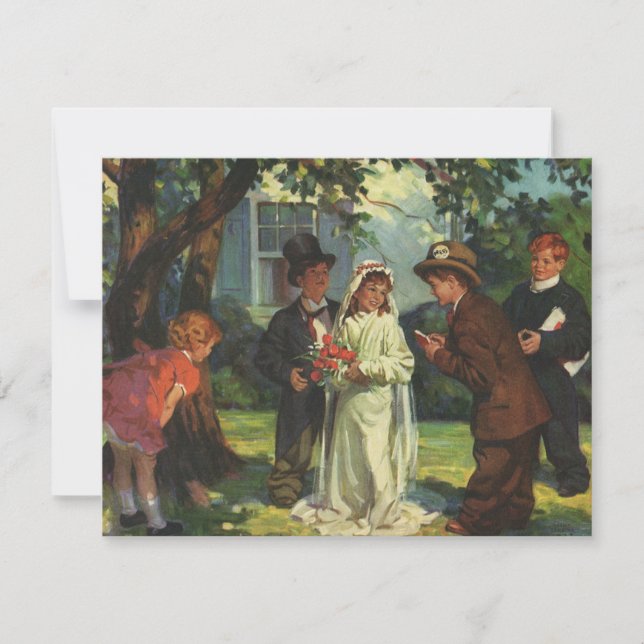 Casamento vintage, Crianças Fingem Noiva e Noiva (Frente)