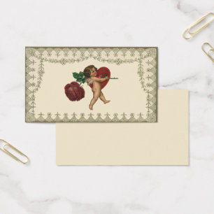 Casamento vintage, Cupido com rosa vermelha e