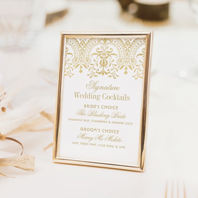 Casamento vintage Dourado Elegante de Assinatura (Criador carregado)