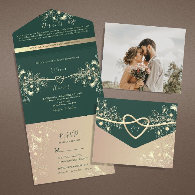 Casamento Vintage Esmeralda Verde (Criador carregado)