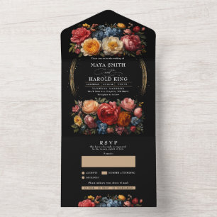 Casamento vintage Floral Botânico Preto