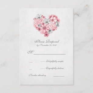 casamento vintage floral rosa RSVP