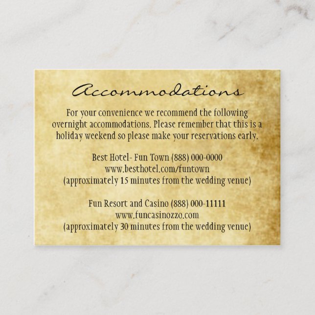 Casamento vintage Inserir Cartões de Recepção (Frente)