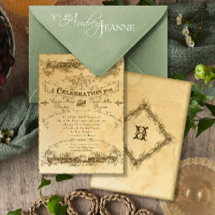 Casamento vintage Mantido de Chá 2 - Convite