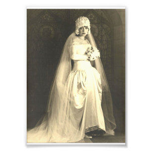 Casamento vintage o impressão da foto da noiva