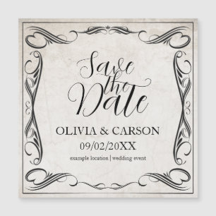 Casamento Vintage Preto Art Deco Salve a Data