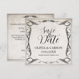 Casamento Vintage Preto Art Deco Save the Date