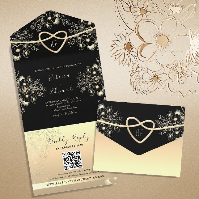 Casamento Vintage Preto e Dourado (Criador carregado)