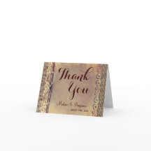 Casamento vintage Russo - Obrigado Cartões