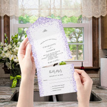 Casamento violeta de confetti branco de lavanda