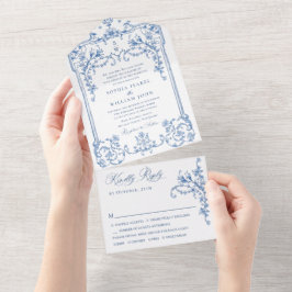 Casamento Vitoriano Ornamentado Elegante Floral Az
