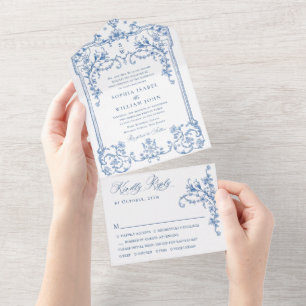 Casamento Vitoriano Ornamentado Elegante Floral Az