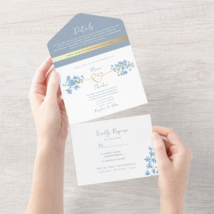 Casamento Wildflower Periwinkle Azul Poeirento