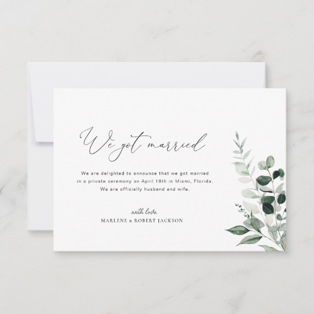 Casamos com o anúncio do casamento verde (Frente)