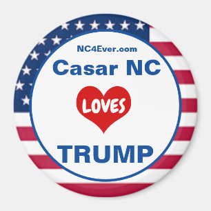 Casar NC LOVES TRUMP Imã de geladeira Patriótica
