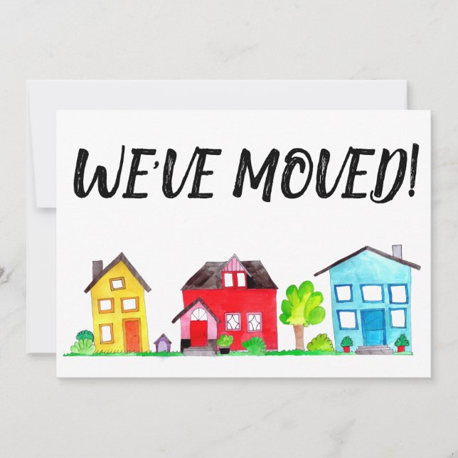 Casas aquáticas coloridas Novo cartão de endereço (Frente)