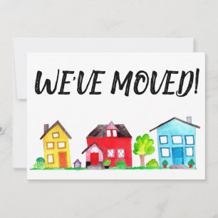 Casas aquáticas coloridas Novo cartão de endereço