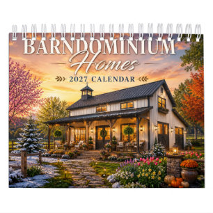 Casas Barndominium Calendário 2027 País Rústico